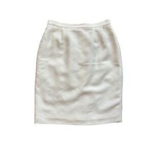 Vintage Cream Pencil Skirt Women's 8P High Waist Lined Career Office‎ Wear 80s